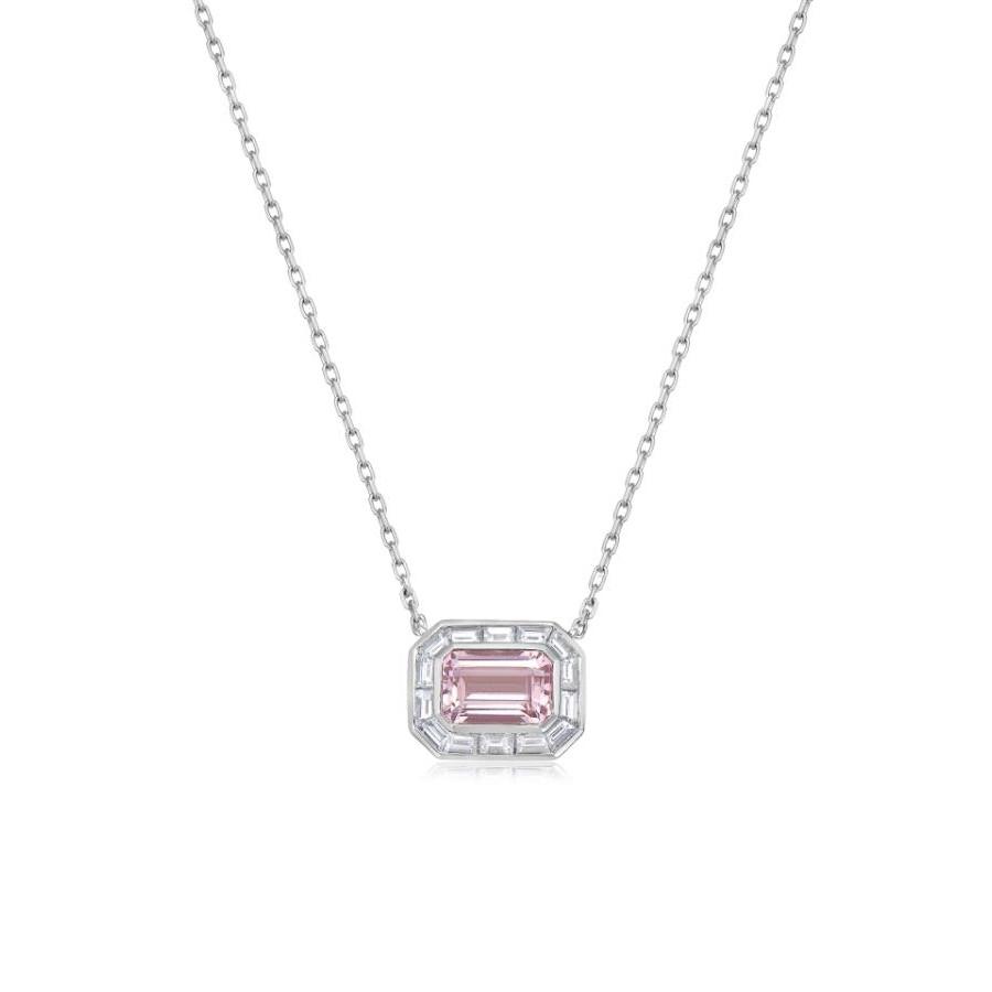 Charles Krypell Morganite and Diamond Pendant Necklace 0