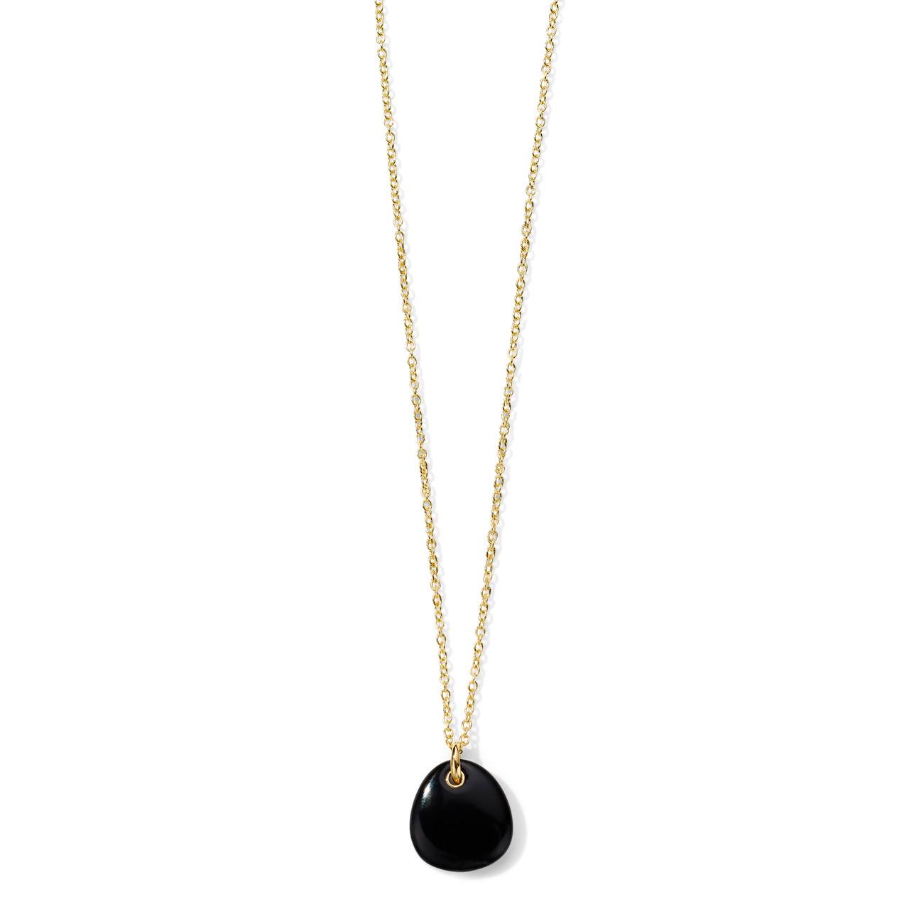 Ippolita Rock Candy Small Black Onyx Pebble Pendant Necklace in 18k Gold 0