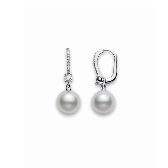 Mikimoto Classic Elegance White South Sea Cultured Pearl Lever Back Earrings 0