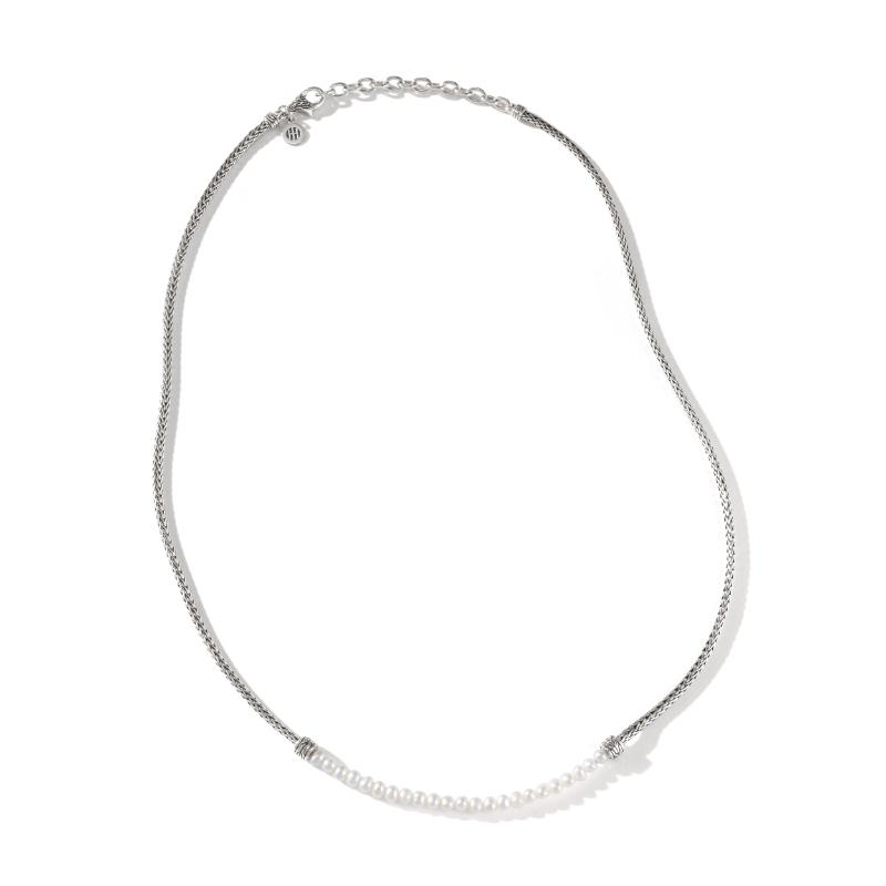 John Hardy Classic Chain Necklace with Freshwater Pearls 0