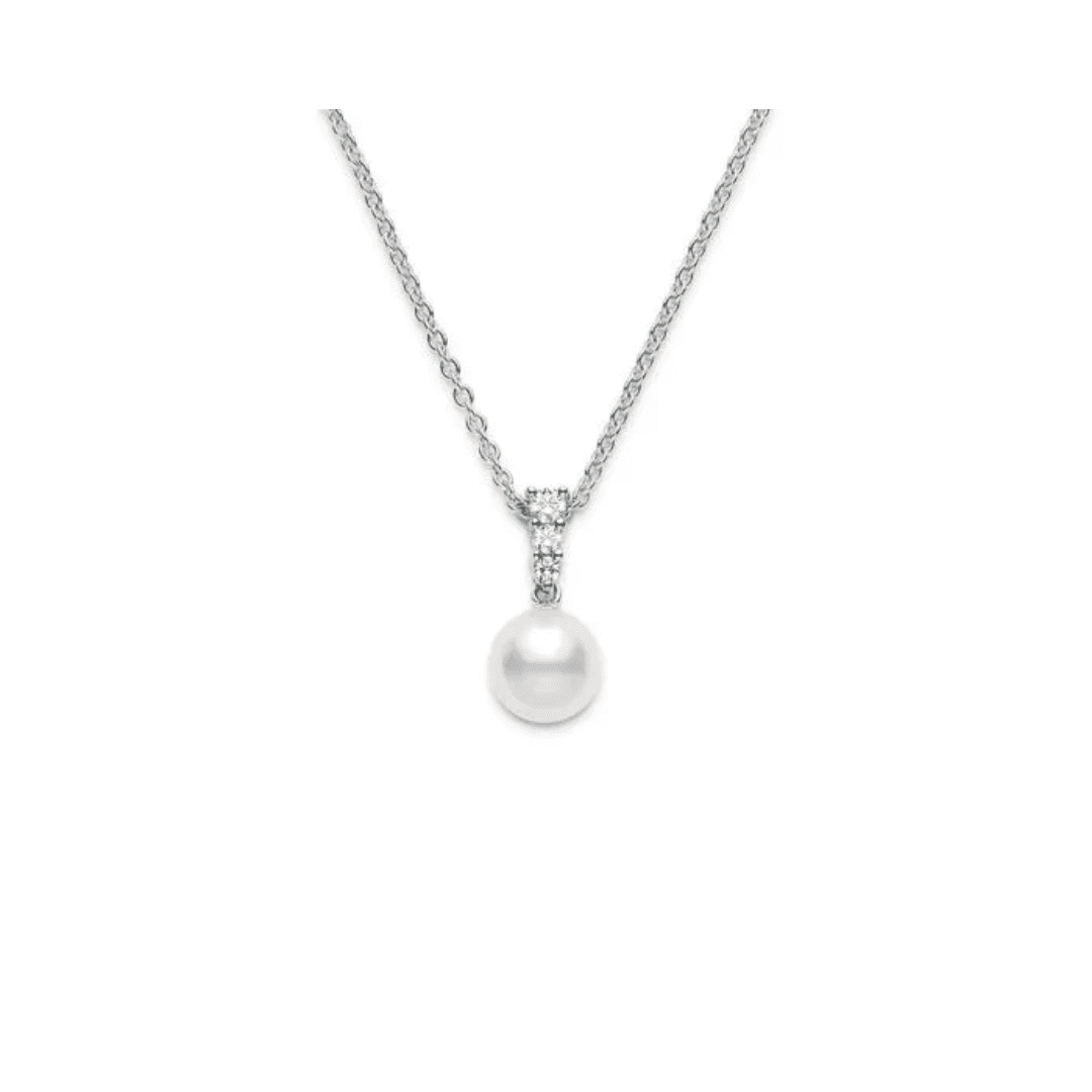 Mikimoto Morning Dew Figure 8 8mm A Akoya Cultured Pearl Pendant Necklace