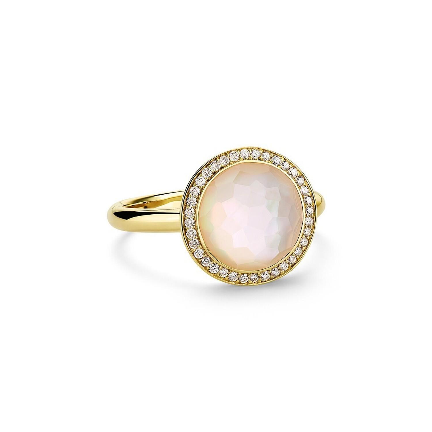 Ippolita Lollipop Small Mother of Pearl Doublet Ring with Diamonds 0