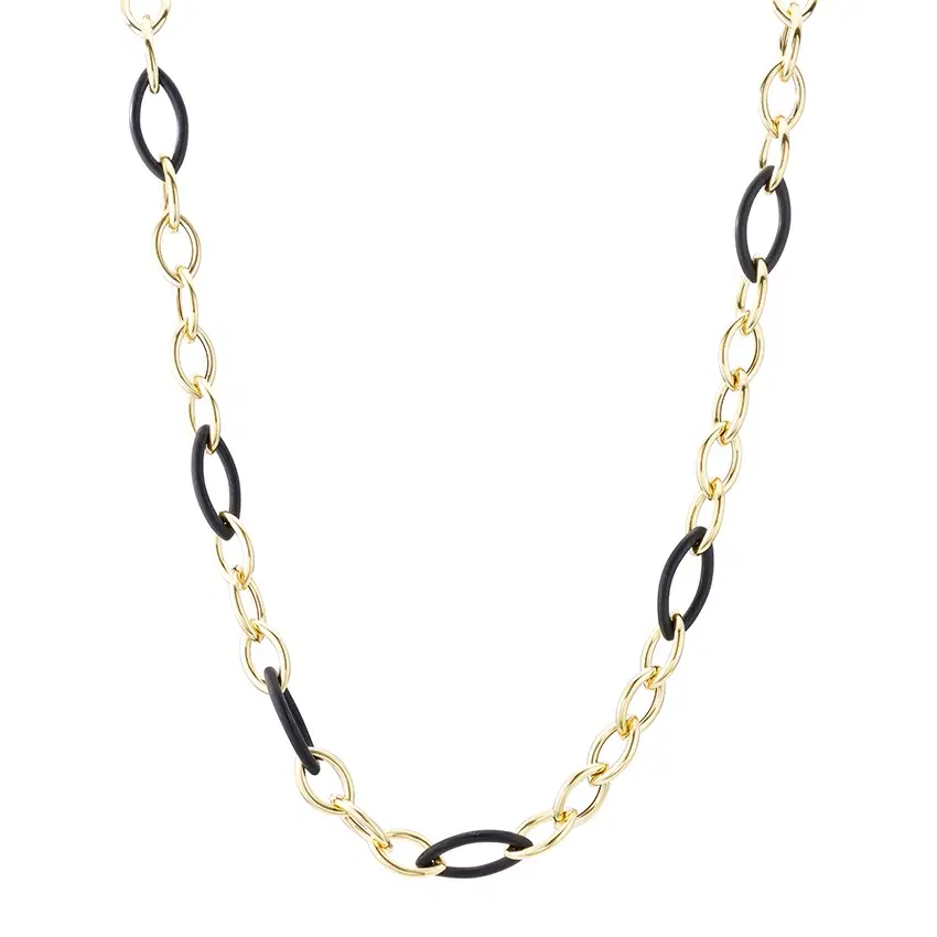 Gold & Black Link Chain Necklace