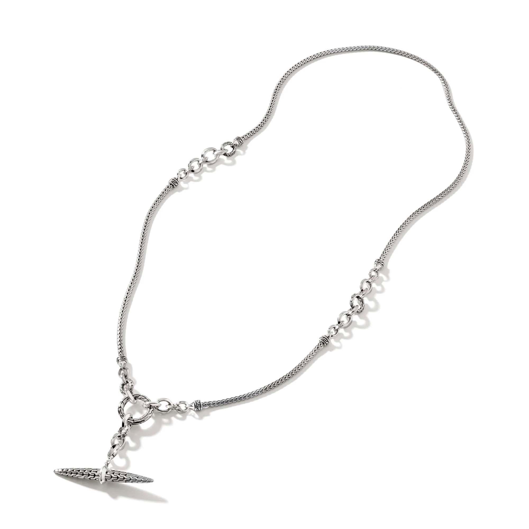 John Hardy Carved Chain Spike Pendant Necklace