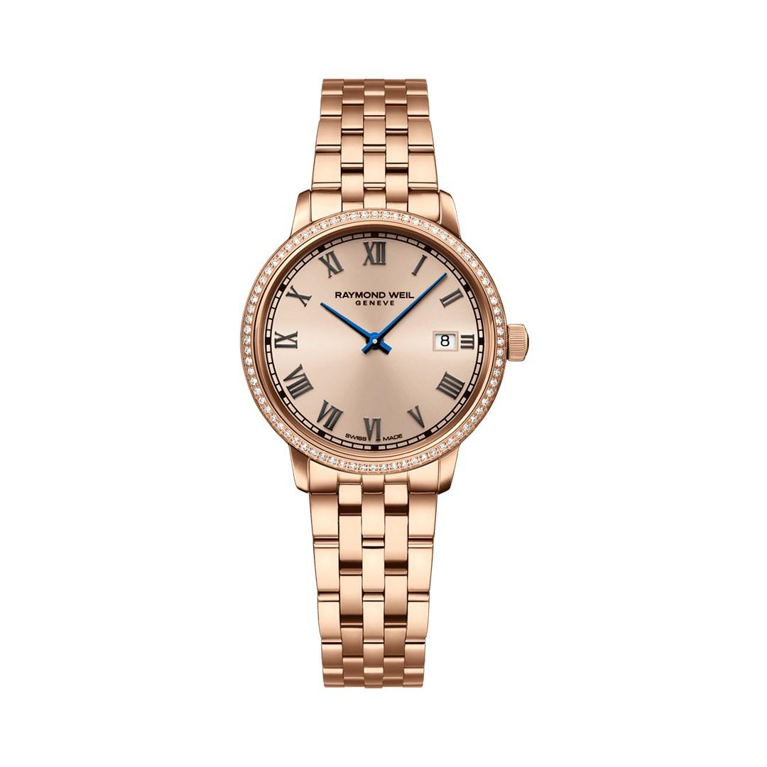 Raymond Weil Toccata Ladies 29mm Rose Gold Watch with Diamond Bezel 0
