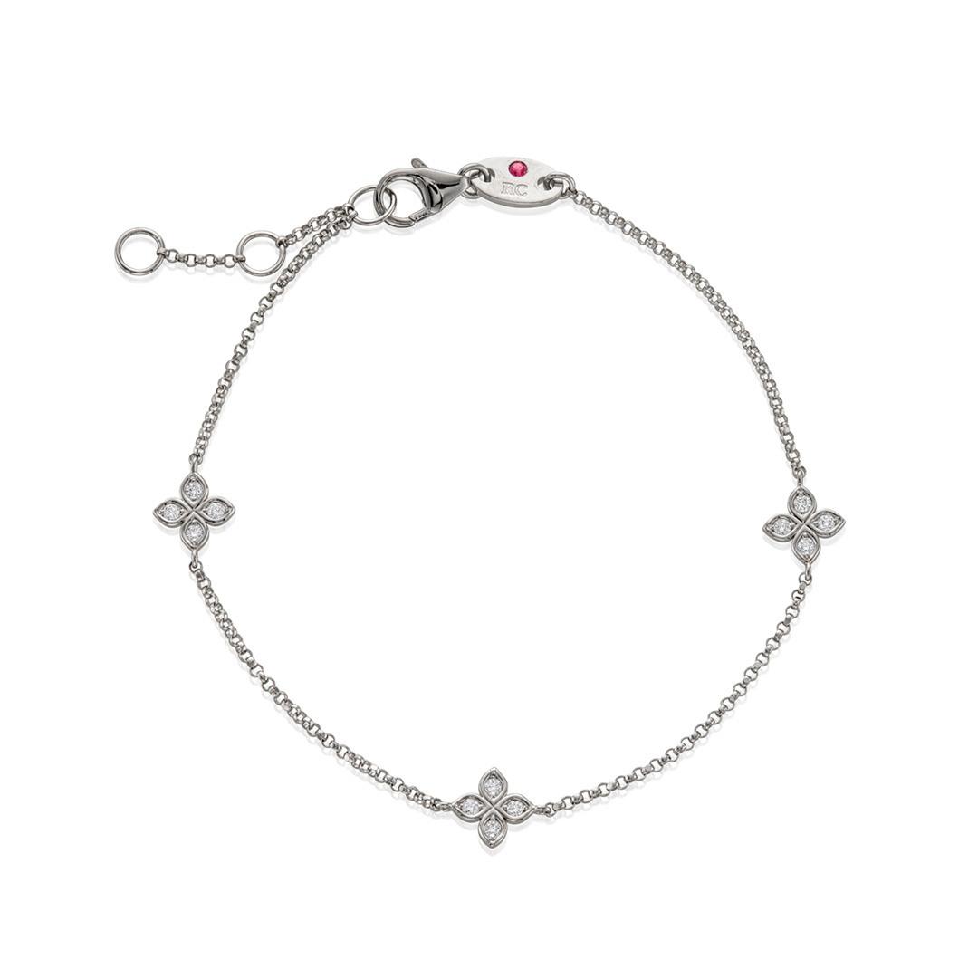 Roberto Coin Love by the Inch White Gold Diamond Station Bracelet 0