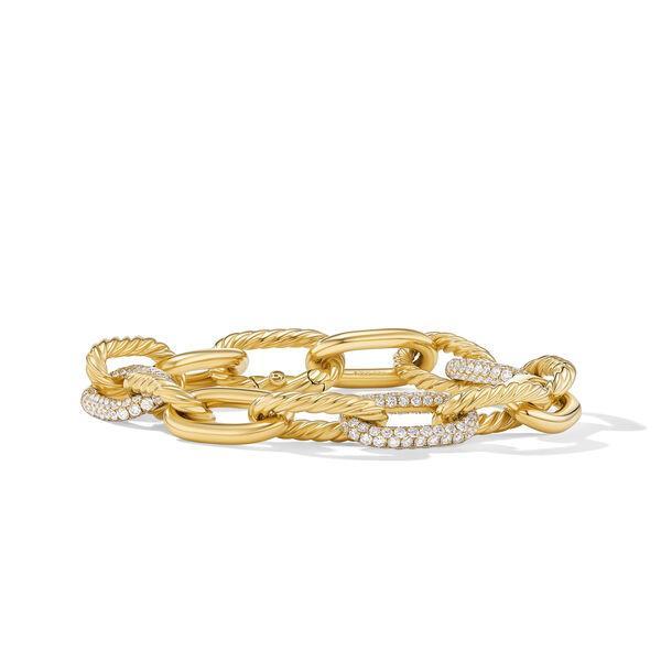 David Yurman DY Madison 11mm Chain Bracelet in 18k Yellow Gold with Diamonds