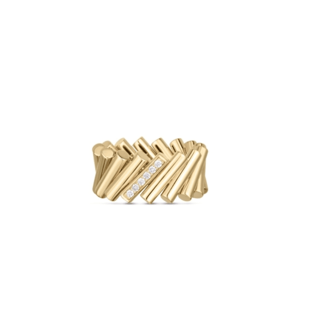 Roberto Coin 18K Domino Diamond Accent Ring