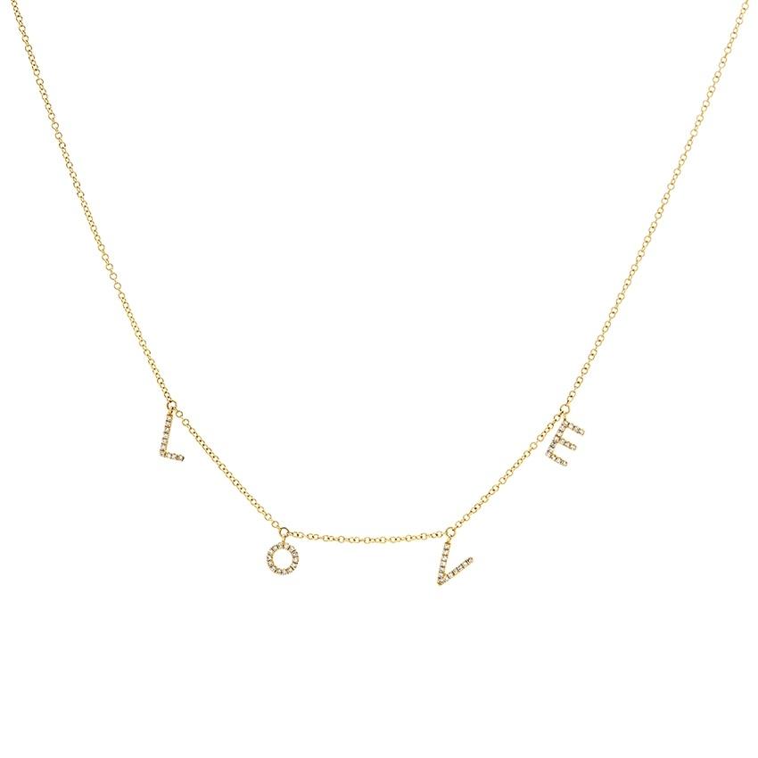 Diamond "LOVE" Drop Letter Necklace