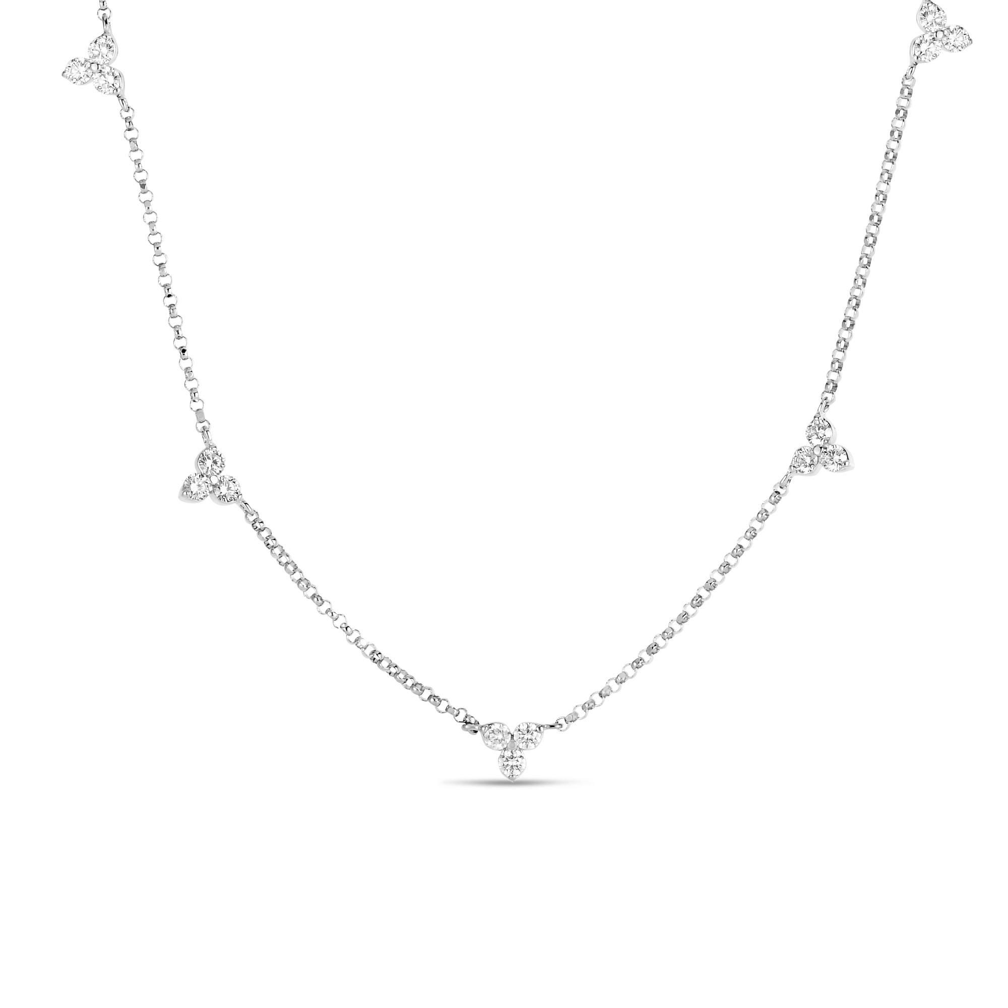 Roberto Coin Triangle Station White Gold Necklace 0