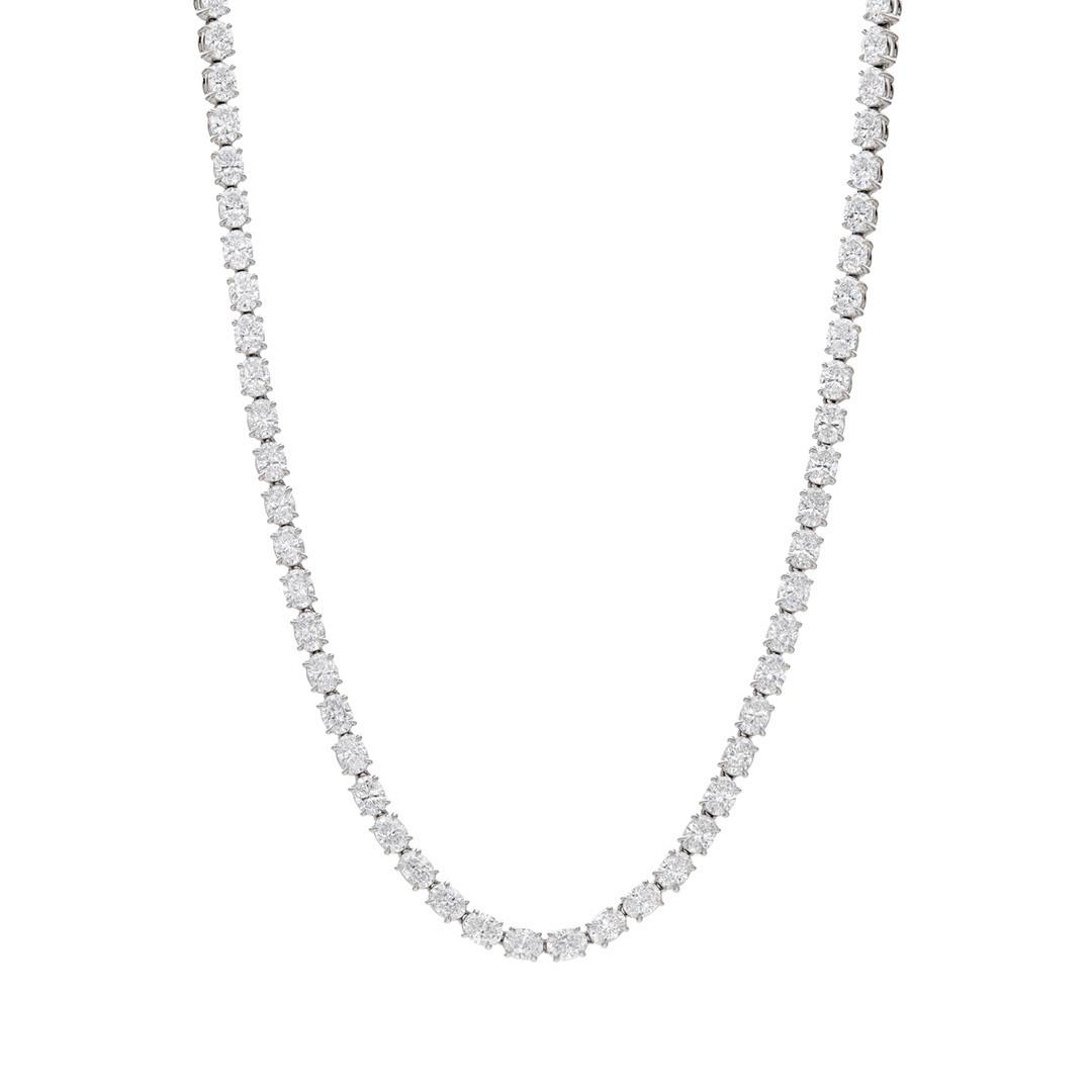 White Gold 16.03 CTW Oval Diamond All-Around Necklace 0