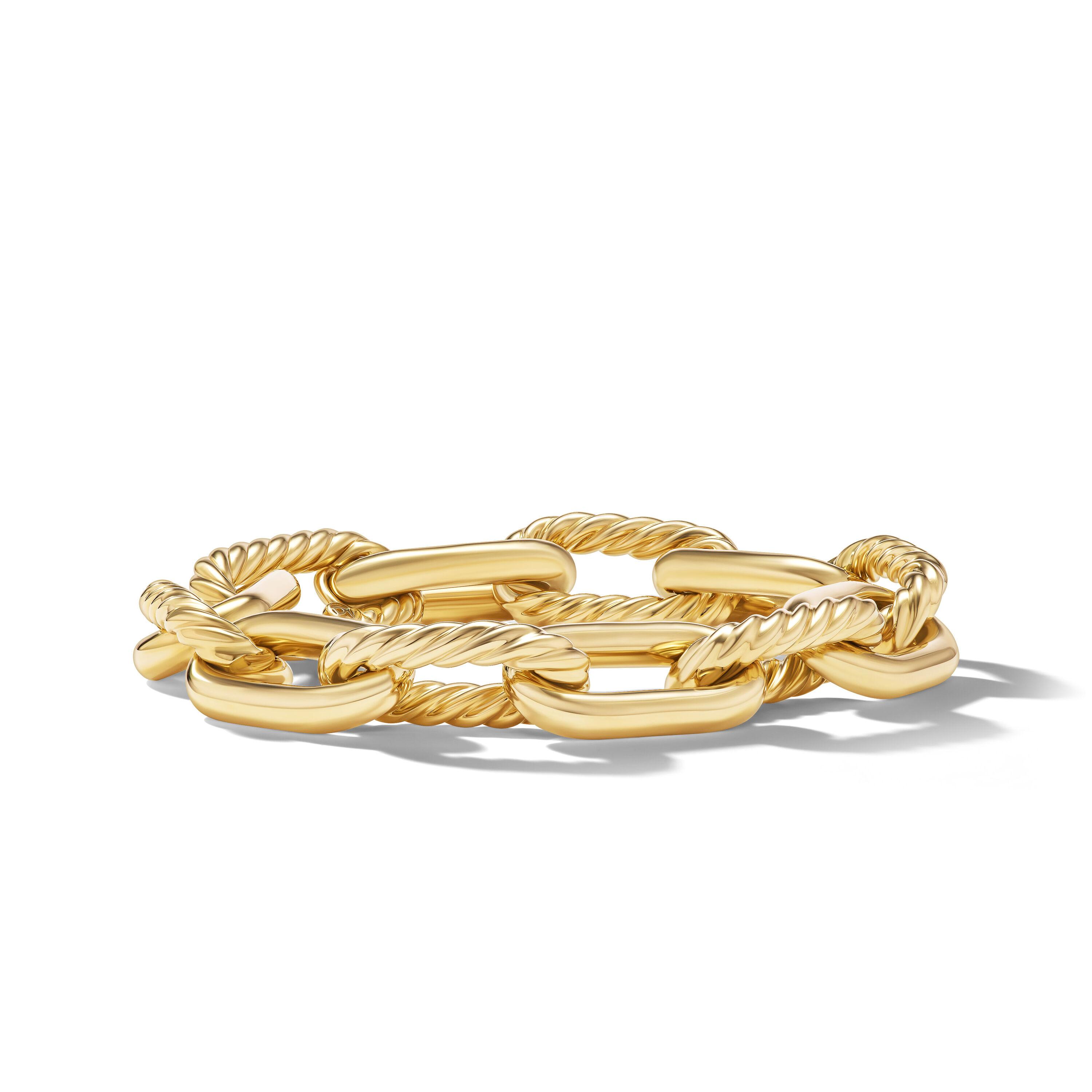 David Yurman 13.5mm Madison Chain Bracelet in 18k Yellow Gold, Size Large