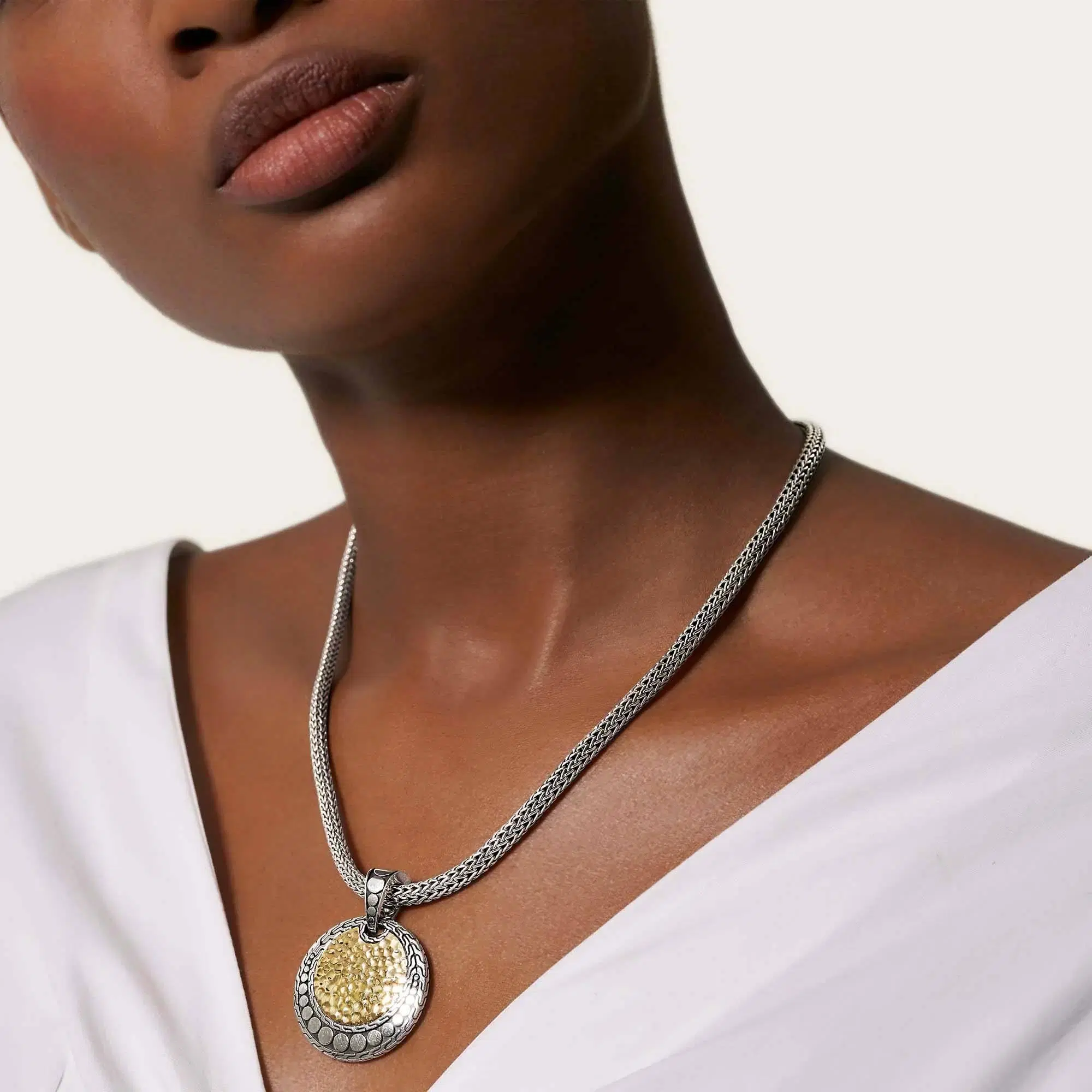 John Hardy Palu Dot Pendant in Sterling Silver and Gold 4