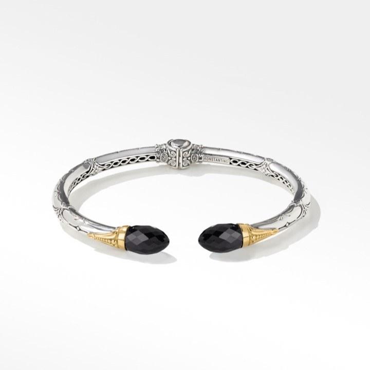 Konstantino Anthos Collection Hinged Cuff Bracelet with Black Onyx 4
