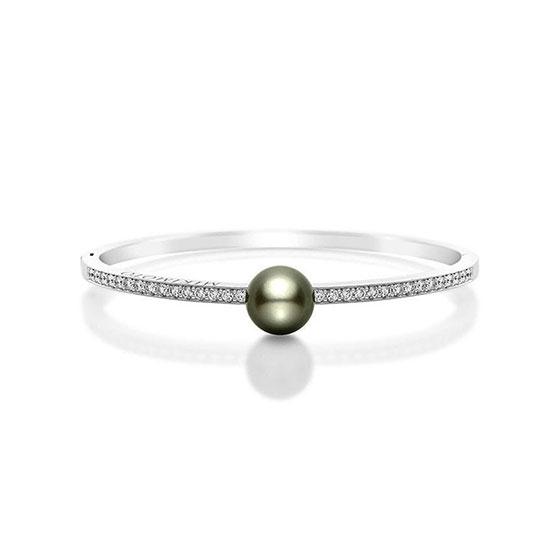 Mikimoto Classic Black South Sea Cultured Pearl and Diamond Bracelet 0