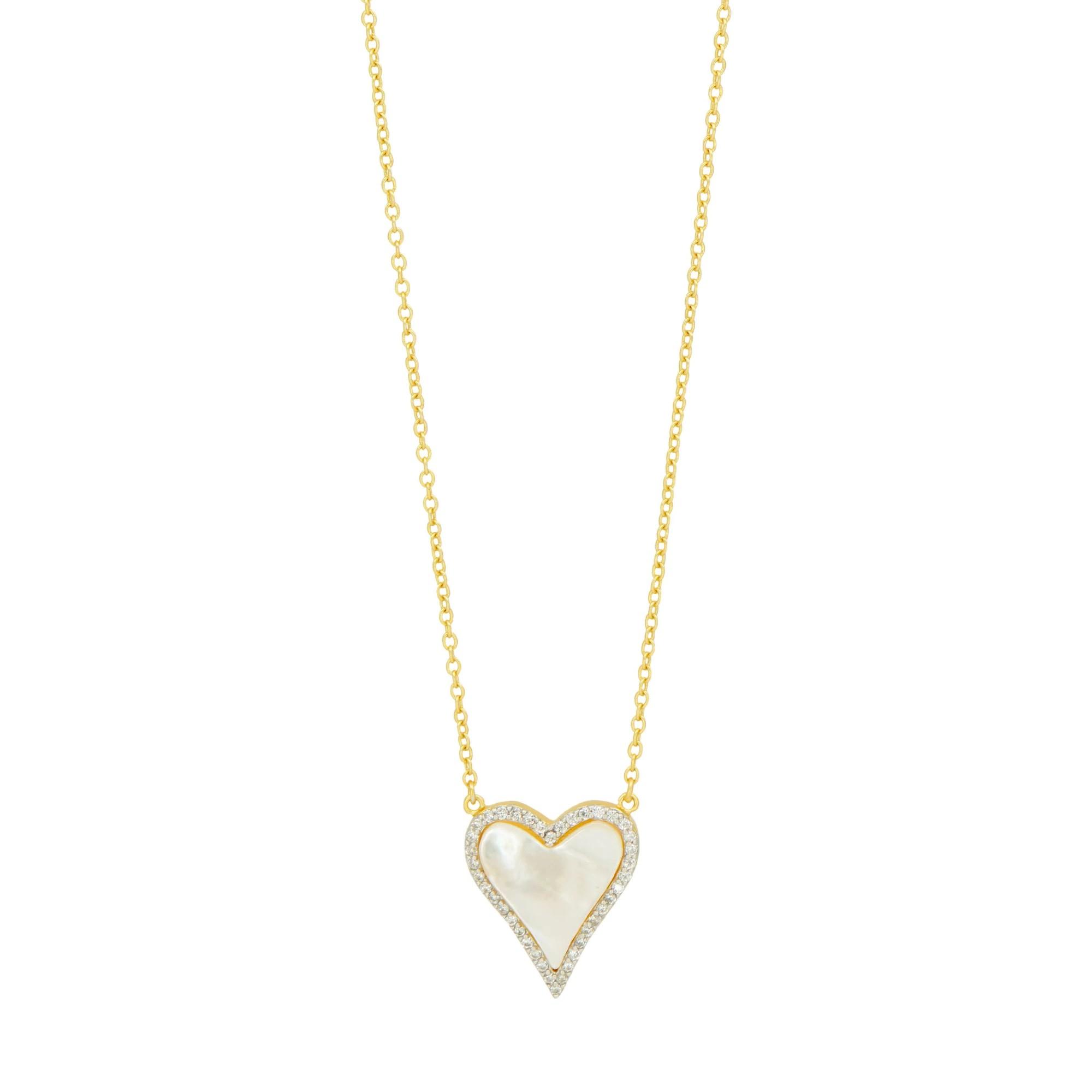 Freida Rothman From the Heart Mother of Pearl Heart Necklace