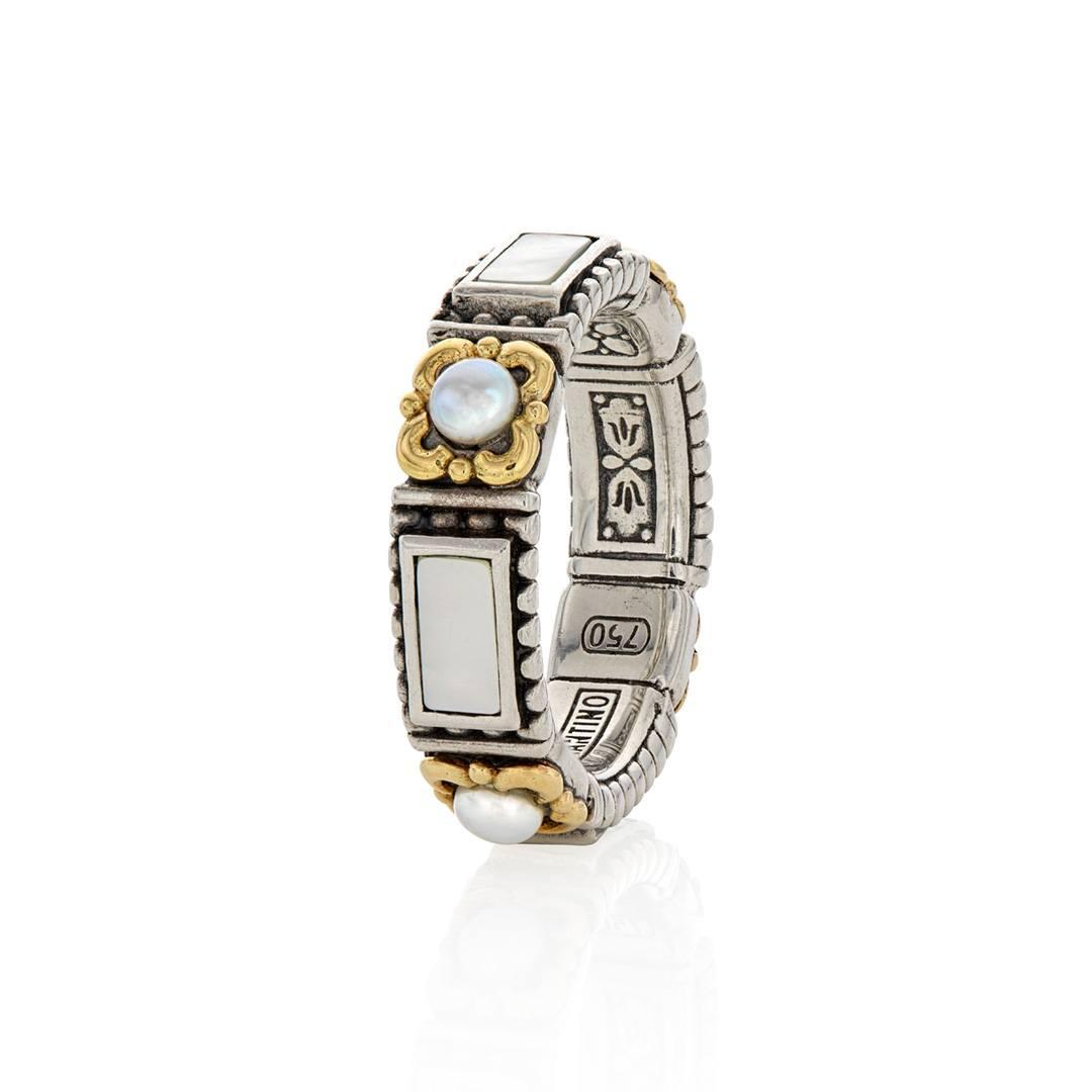 Konstantino Hestia Mother of Pearl Band Ring 1