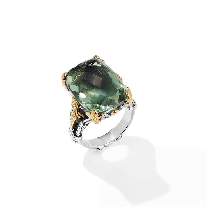 Konstantino Pythia Green Amethyst Ornate Ring
