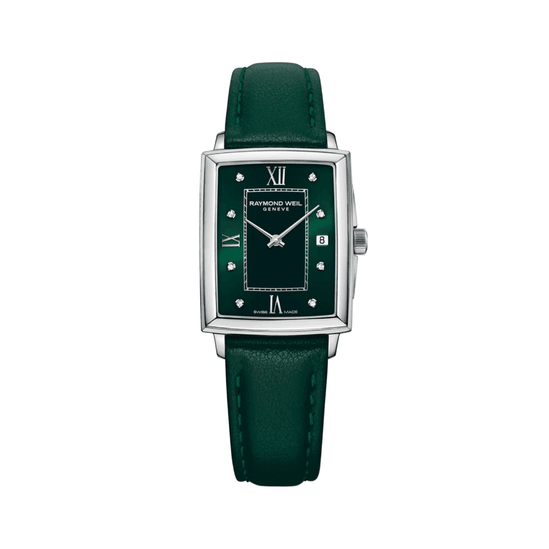 Raymond Weil Toccata Ladies Emerald Green Dial Diamond Leather Watch