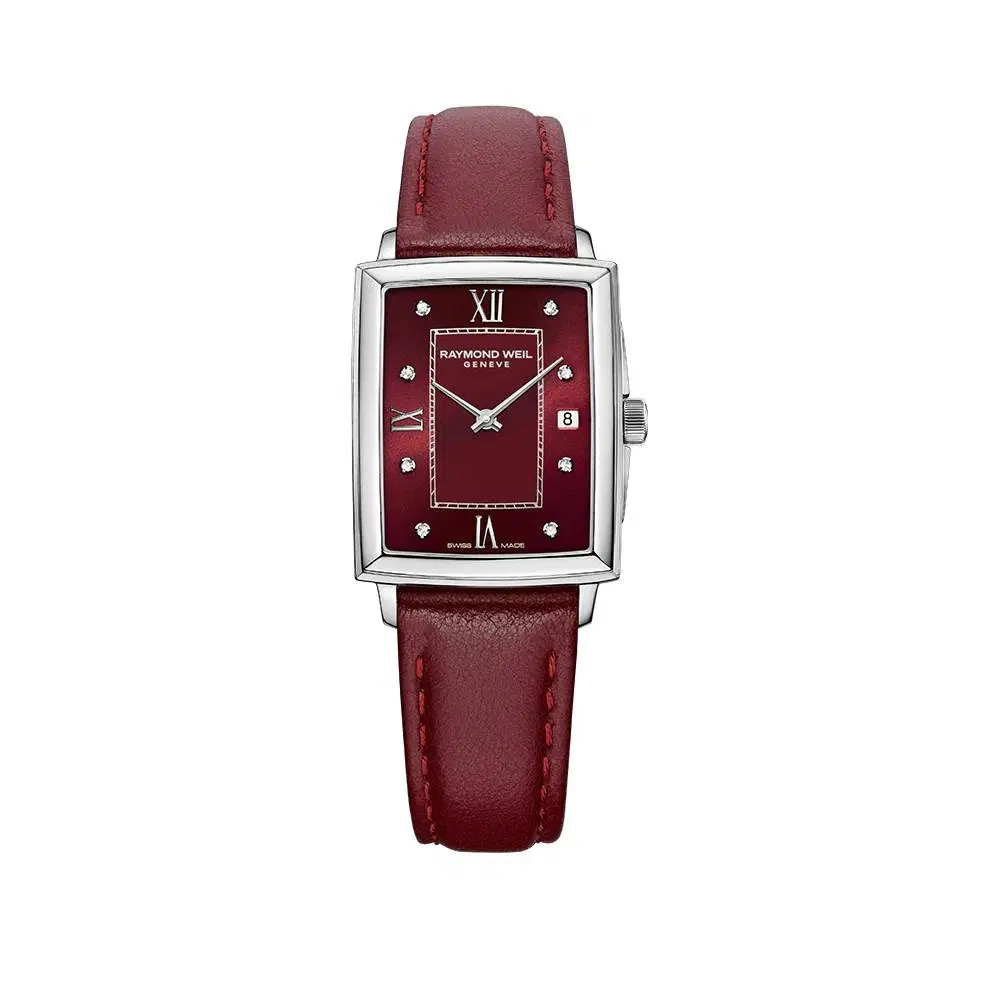 Raymond Weil Toccata Ladies Red Leather Watch with Diamond Dial 0
