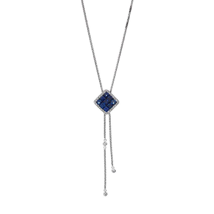 Sapphire & Diamond Lariat Necklace