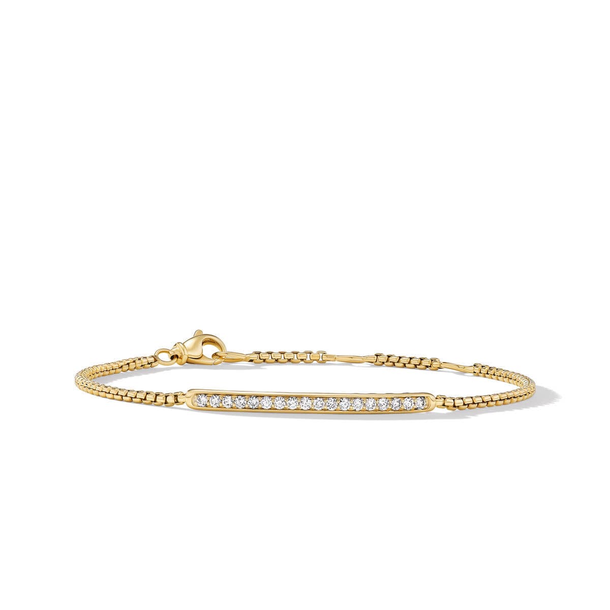 David Yurman Petite Pavé Bar Bracelet in 18K Yellow Gold with Diamonds 0