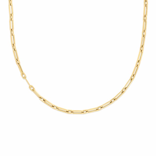 Roberto Coin Designer Gold Oval Link Necklace | Lee Michaels Fine ...