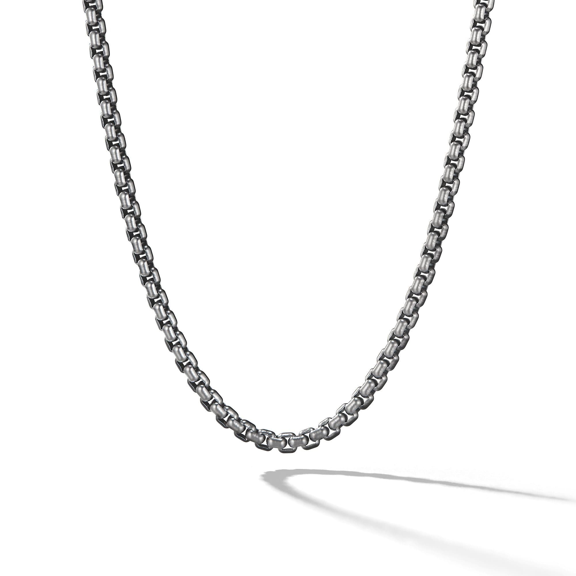 David Yurman Men's 4mm Black Stainless Steel Box Chain Necklace, 22 Inches