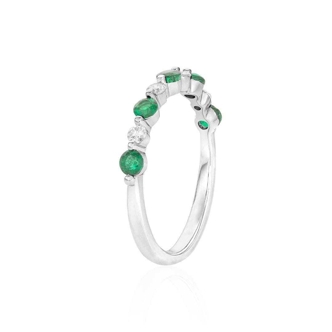 Emerald and Diamond Stackable Band 1
