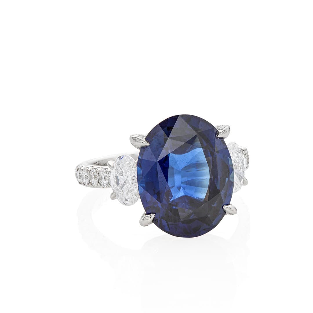 9.33 CT Oval Sapphire and Diamond Ring 1