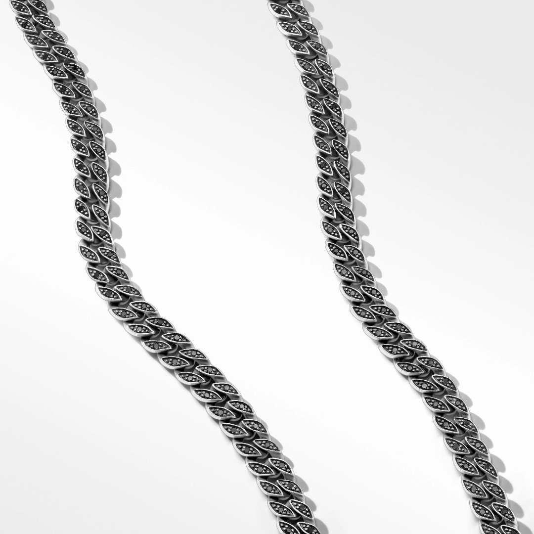 David Yurman Men's Black Diamond Curb Chain Necklace 2