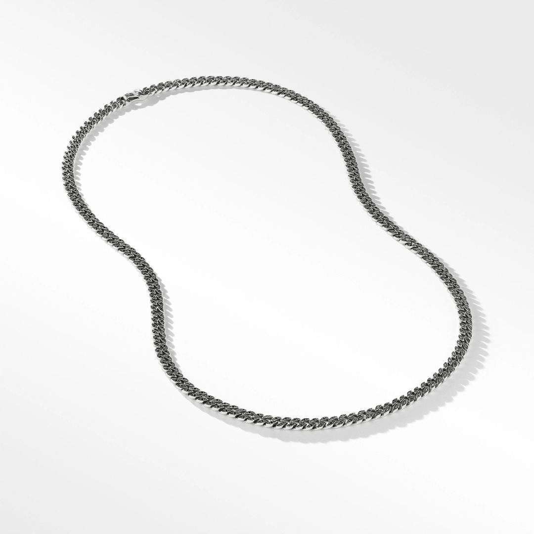 David Yurman Men's Black Diamond Curb Chain Necklace 1