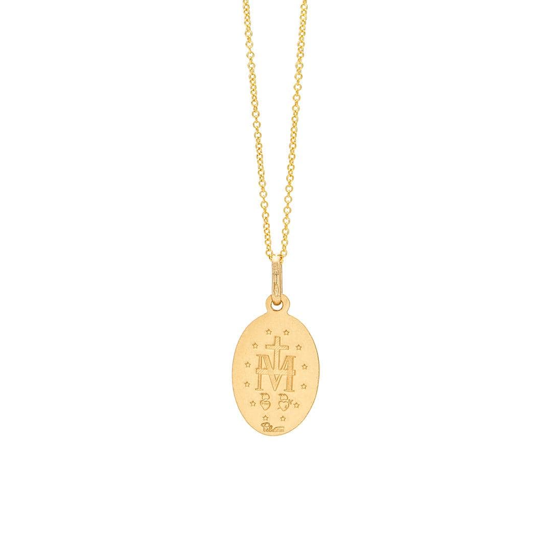 Miraculous Medal Gold Pendant Necklace 1