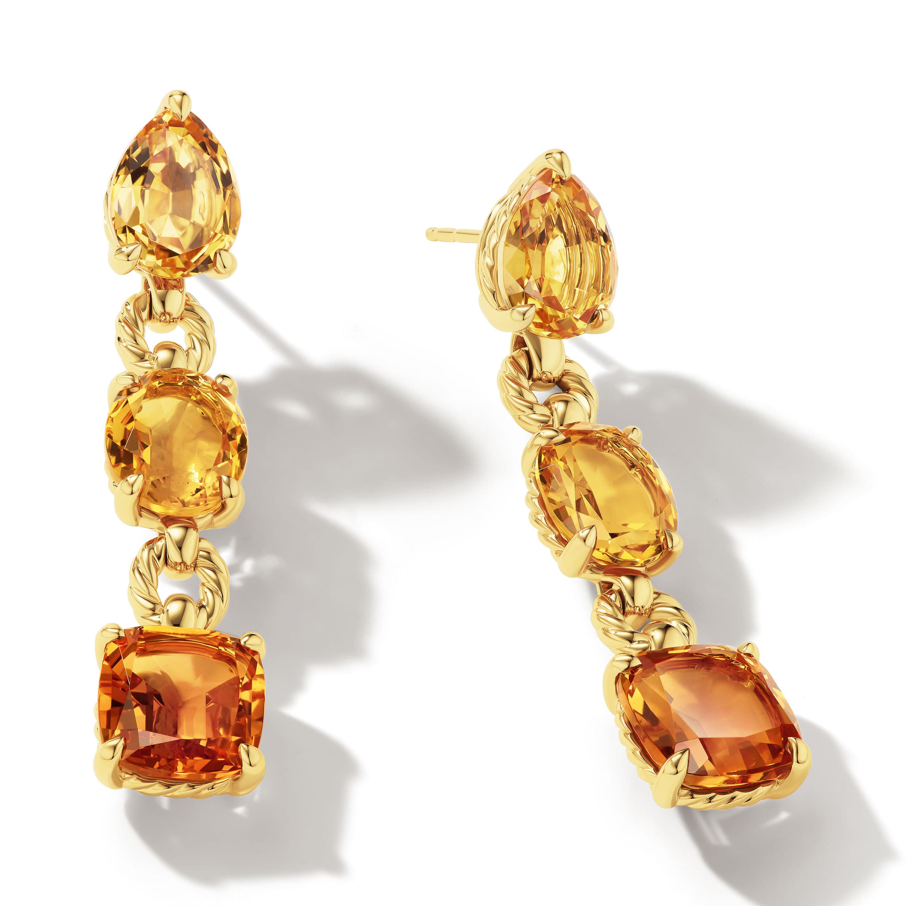 David Yurman Marbella Drop Earrings in 18K Yellow Gold with Citrine and Madeira Citrine 1