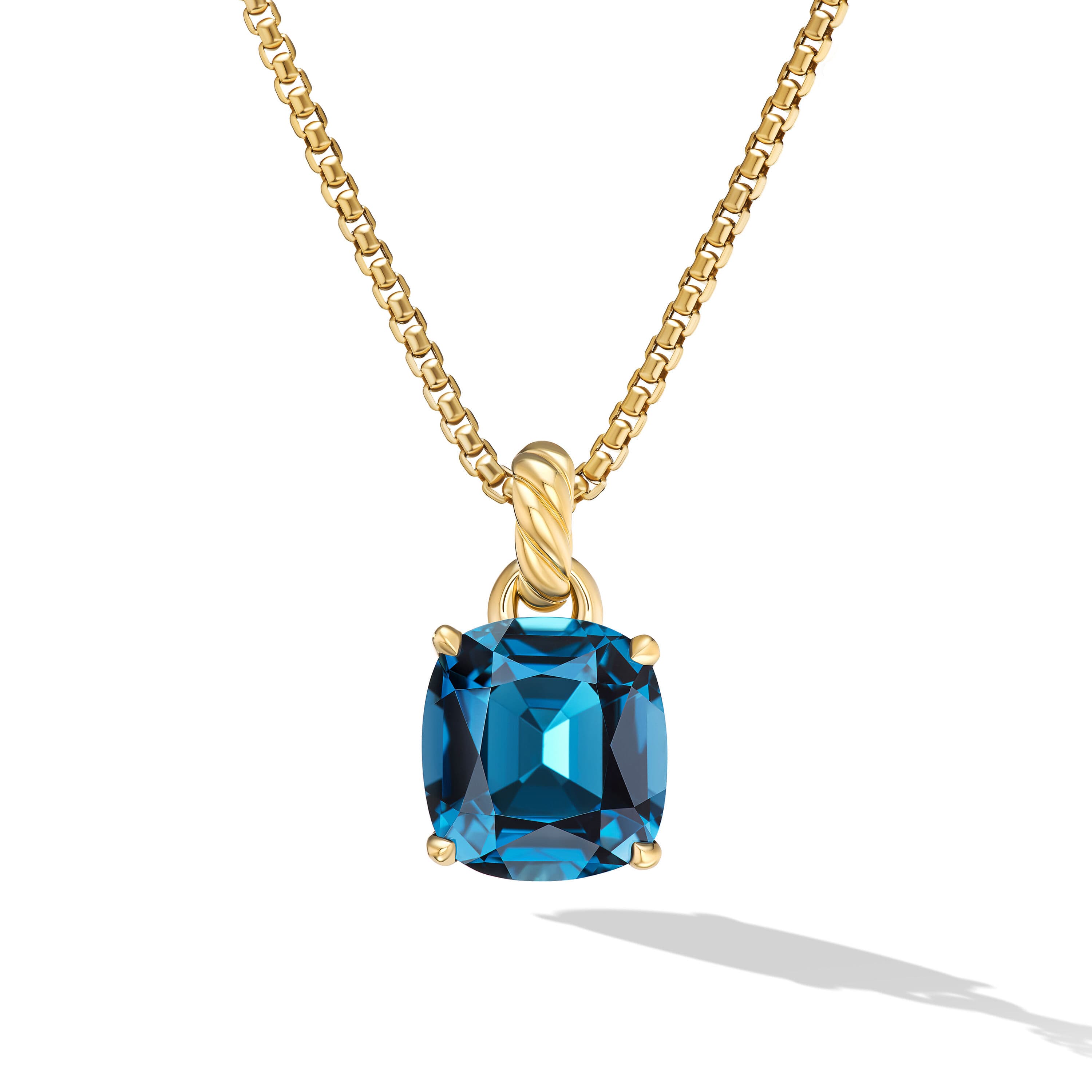 David Yurman Marbella Pendant in Gold with Hampton Blue Topaz