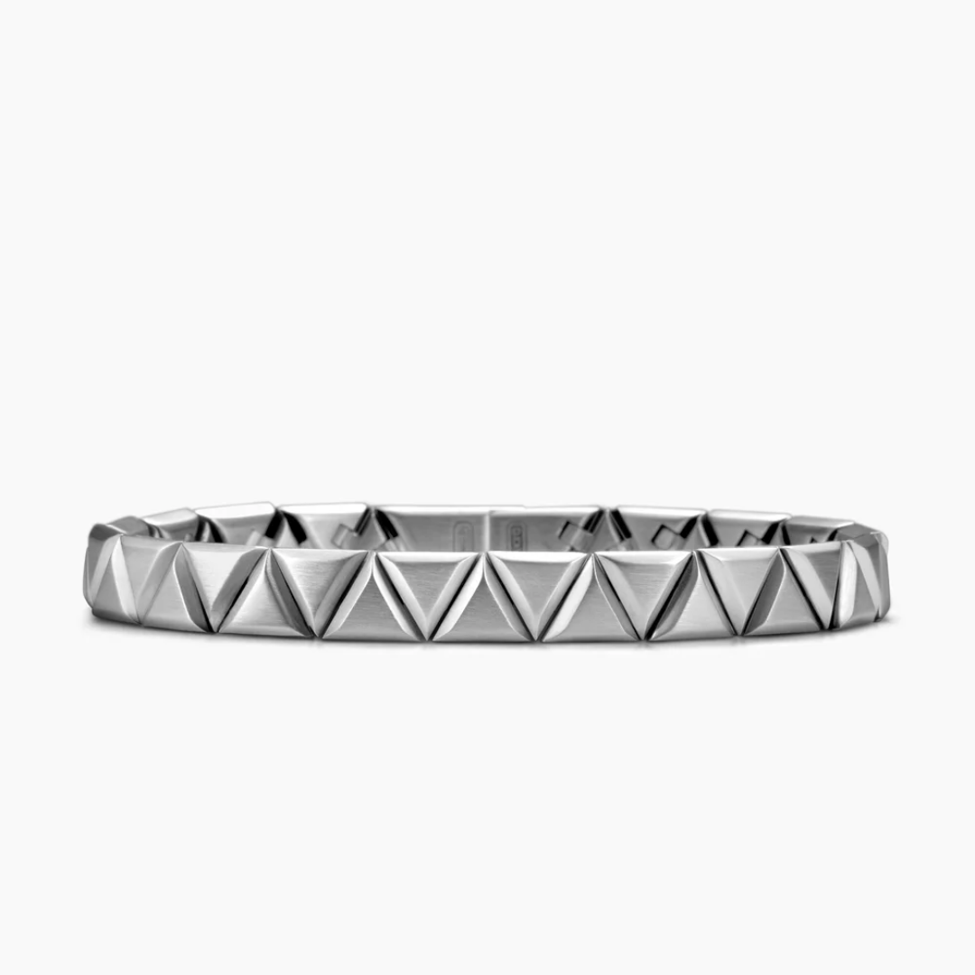 David Yurman Men's Faceted Triangle Bracelet in Sterling Silver, size medium 0
