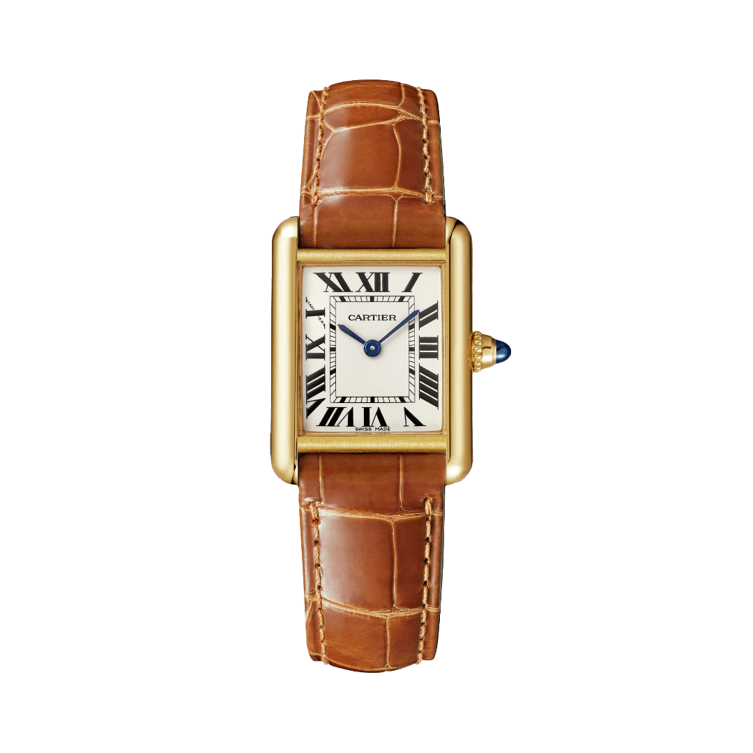 Tank Louis Cartier Watch in Yellow Gold with Alligator Strap