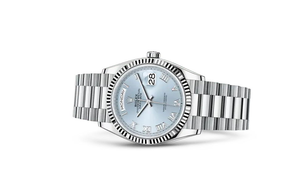 Rolex Day-Date36, m128236-0008. Available at Lee Michaels Fine Jewelry