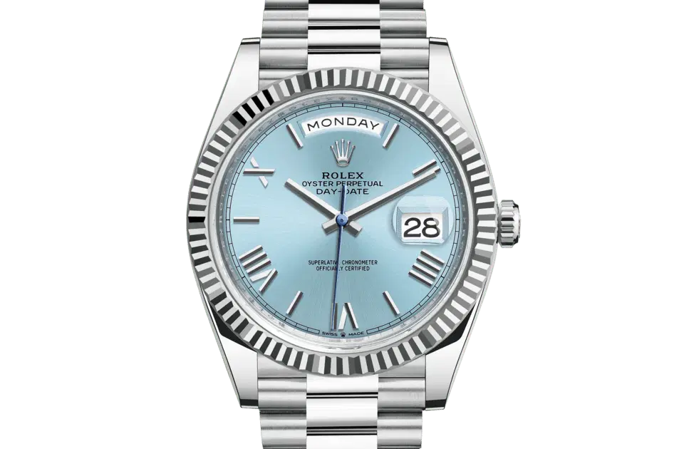 Rolex Day-Date 40, m228236-0012. Available at Lee Michaels Fine Jewelry