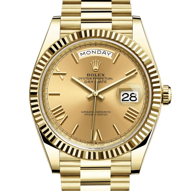 Rolex Day-Date 40, m228238-0006. Available at Lee Michaels Fine Jewelry