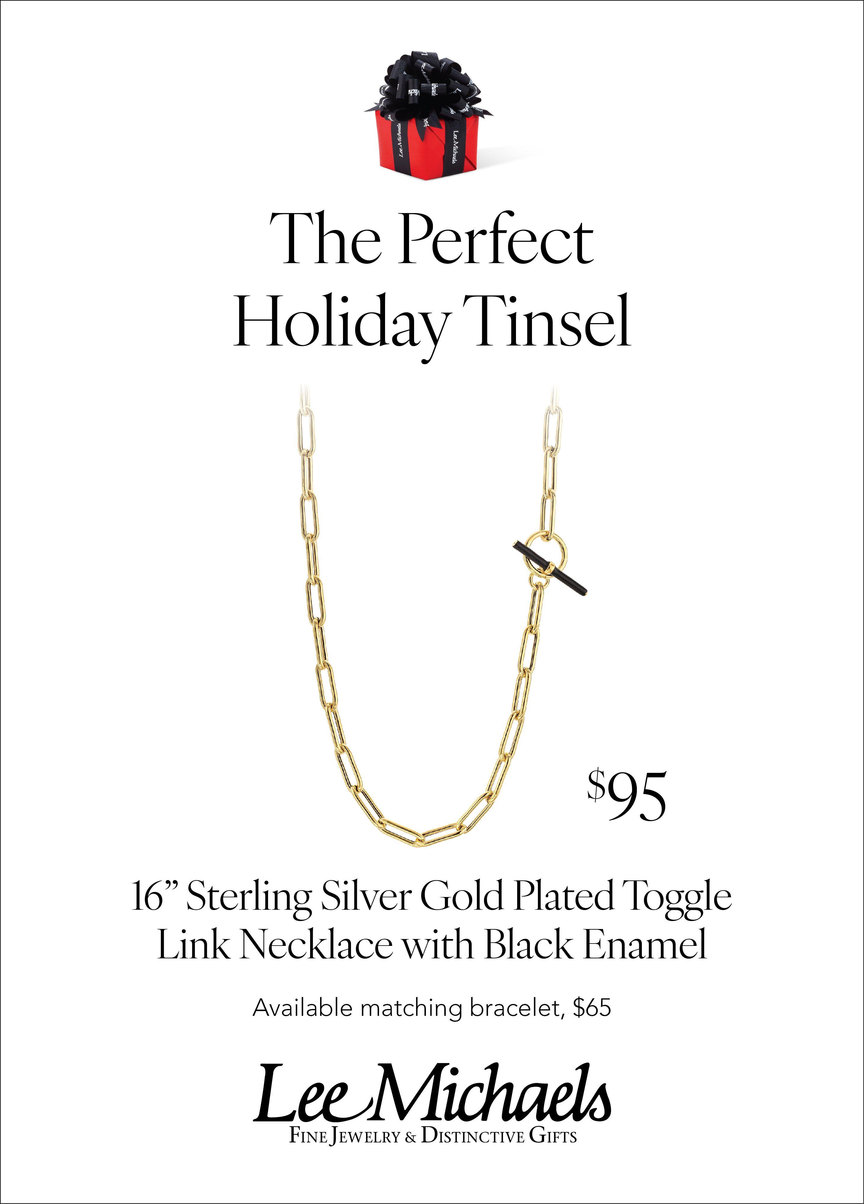 Advertised Chain Necklace with Black Toggle, Holiday 2023