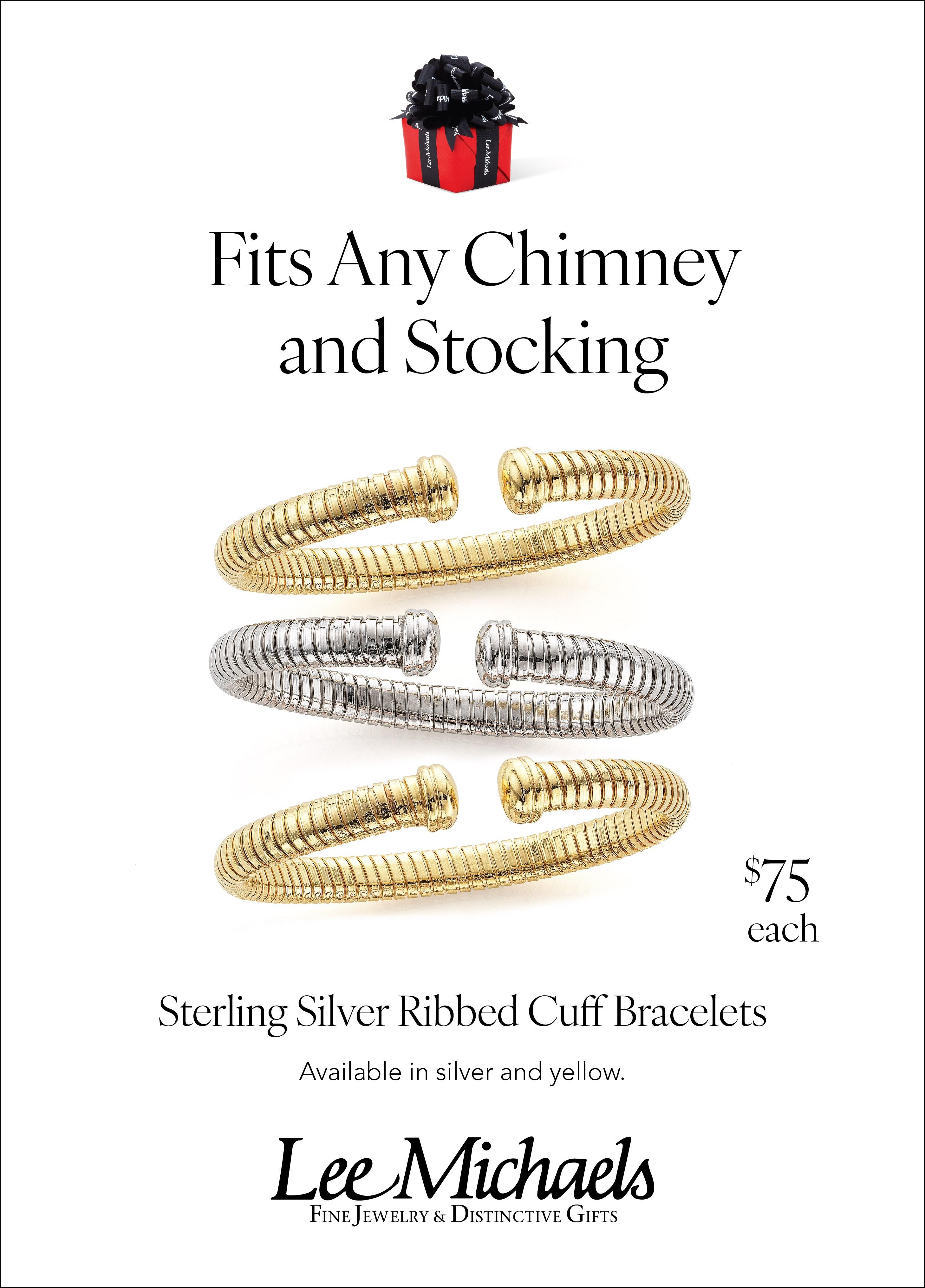 Advertised Ribbed cuff Bracelets, Holiday 2023