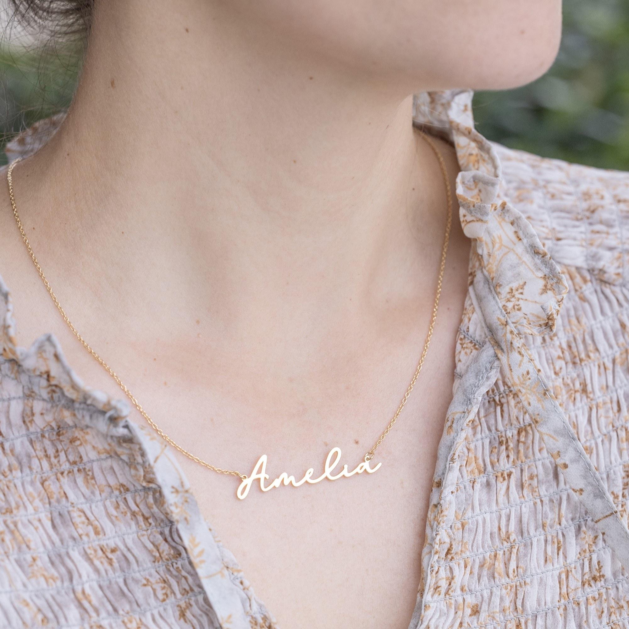 Personalized Yellow Gold Plated Name Necklace 4