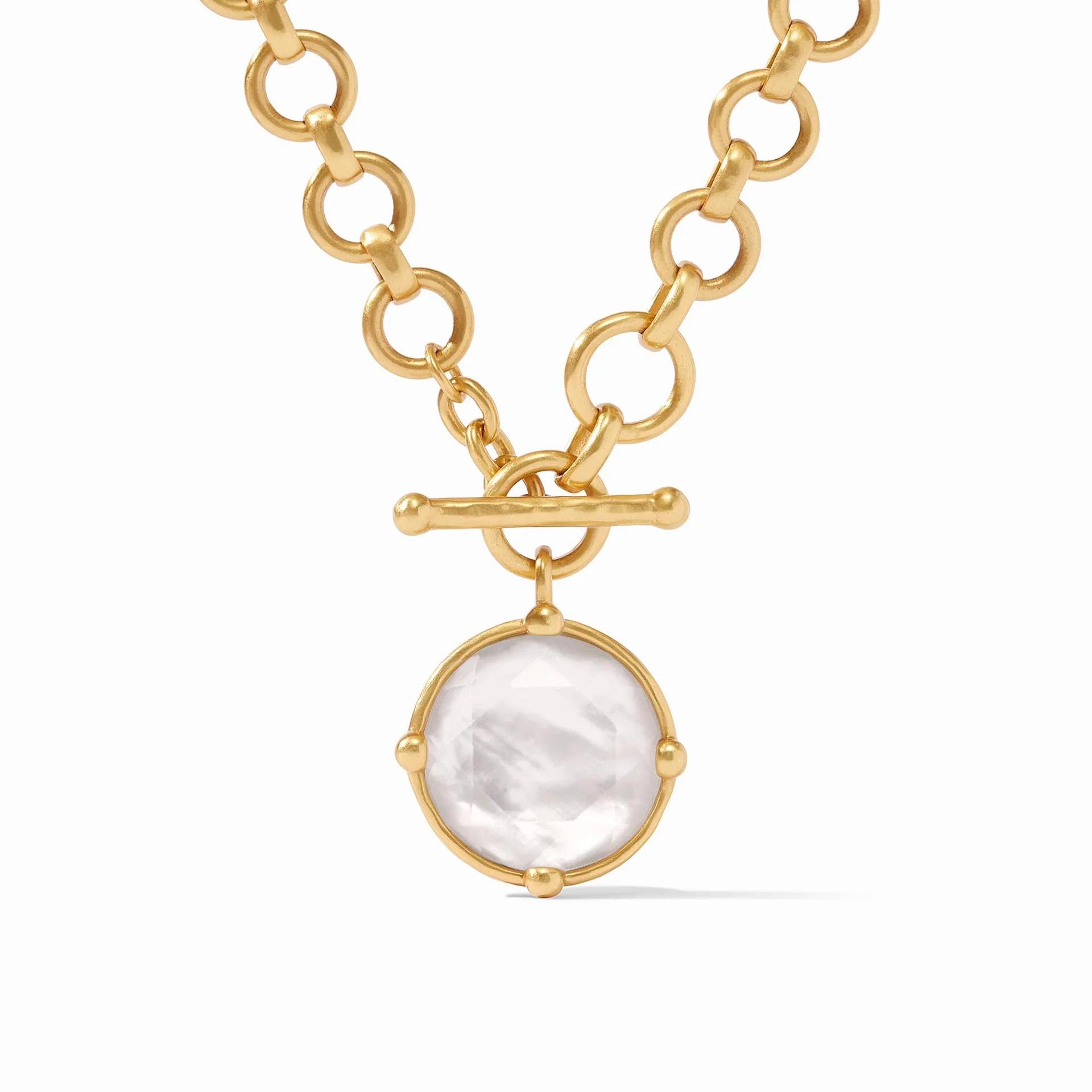 Julie Vos Reversible Honeybee Demi Necklace in Iridescent Clear Crystal