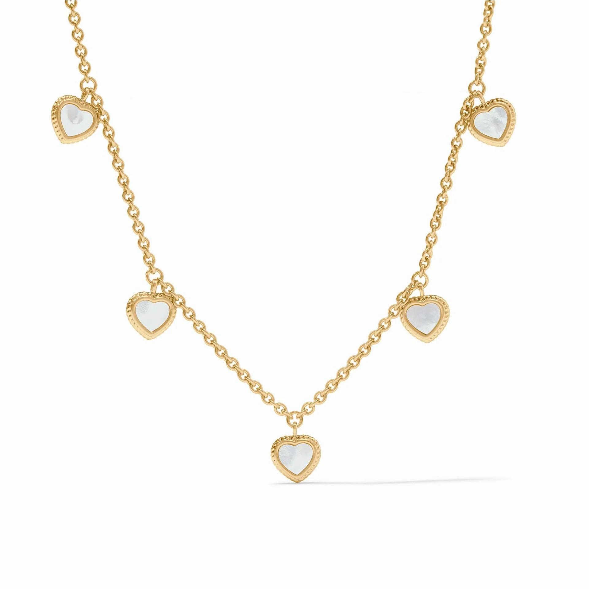 Julie Vos Delicate Heart Charm Necklace 0