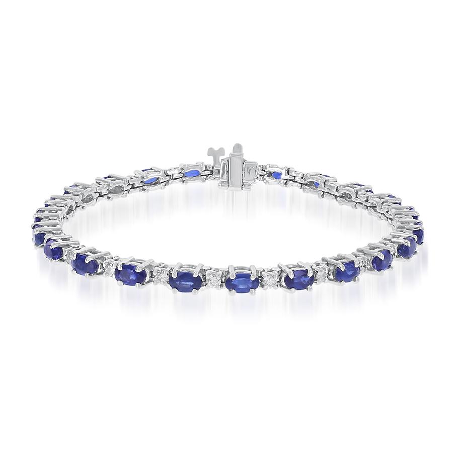 Alternating Sapphire and Round Diamond Bracelet 0