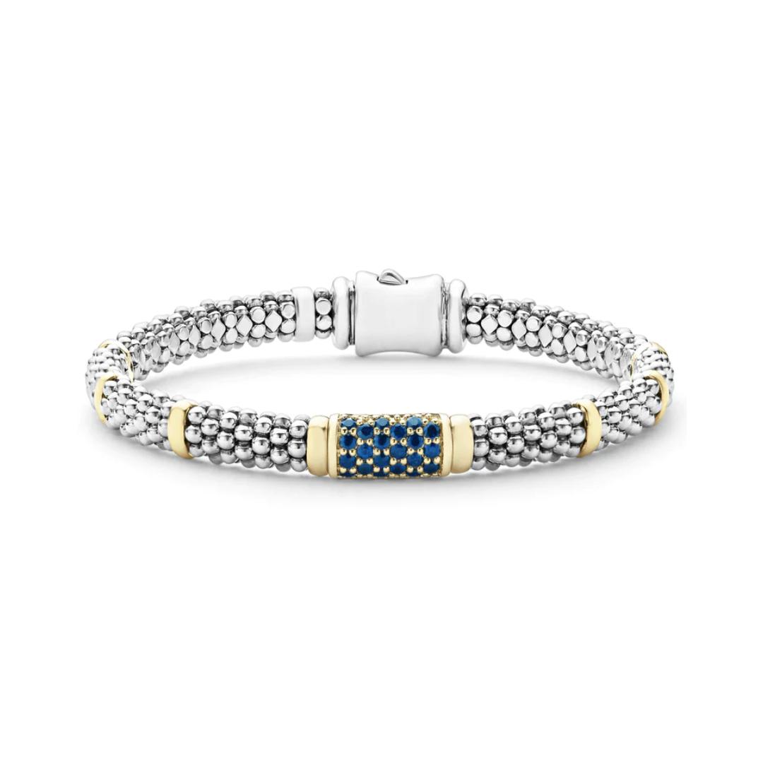 Lagos Signature Blue Sapphire Caviar Bracelet