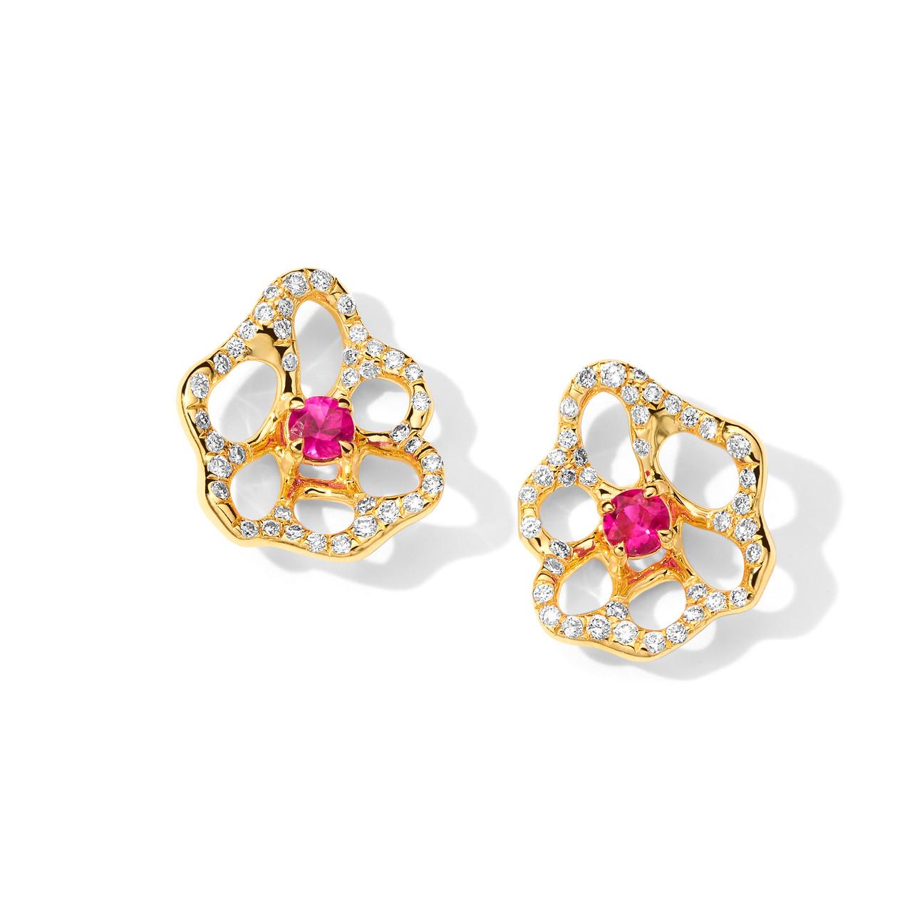 Ippolita Stardust Mini Flora Pink Sapphire Stud Earrings