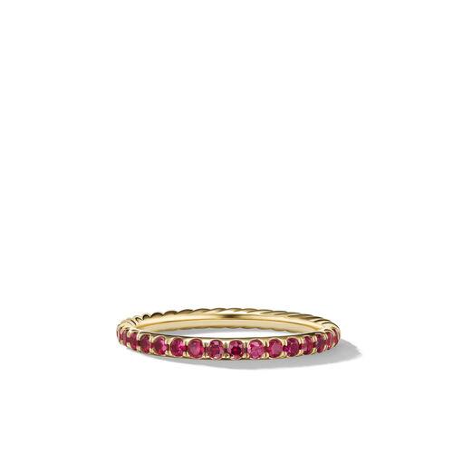 David Yurman Cable Collectibles Stack Ring with Pave Rubies, size 6.5