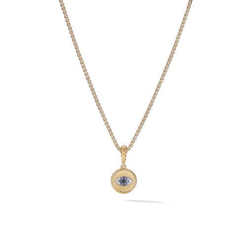 David Yurman Evil Eye Aumlet with Diamonds and Blue Saphires in 18k Gold

